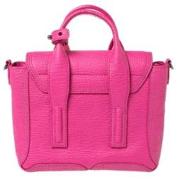 Pre Owned حقيبة ساتشل 3.1 فيليب ليم ميني باشلي جلد فوشيا