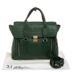 Pre Owned حقيبة ساتشل 3.1 فيليب ليم باشلي جلد أخضر كبيرة