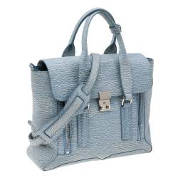 مملوكة مسبقًا حقيبة ساتشل 3.1 فيليب باشلي متوسطة جلد أزرق ليم 