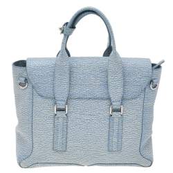 مملوكة مسبقًا حقيبة ساتشل 3.1 فيليب باشلي متوسطة جلد أزرق ليم 