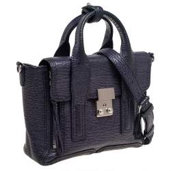 Pre Owned حقيبة ساتشل 3.1 فيليب ليم  باشلي جلد  بنفسجي/أسود صغيرة