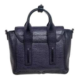 Pre Owned حقيبة ساتشل 3.1 فيليب ليم  باشلي جلد  بنفسجي/أسود صغيرة