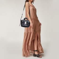 Pre Owned حقيبة ساتشل 3.1 فيليب ليم  باشلي جلد  بنفسجي/أسود صغيرة