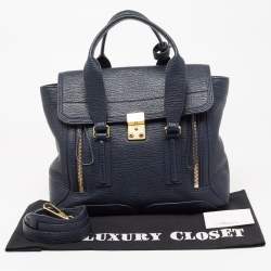 Pre Owned حقيبة ساتشل 3.1 فيليب ليم باشلي جلد أزرق متوسطة