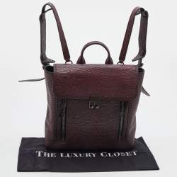 Pre Owned 3.1 Phillip Lim Burgundy Black Textured Leather Pashli Backpack