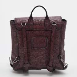 Pre Owned 3.1 Phillip Lim Burgundy Black Textured Leather Pashli Backpack