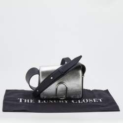 Pre Owned حقيبة كروس 3.1 فيليب ليم أليكس جلد فضي / أزرق داكن صغيرة بقلاب