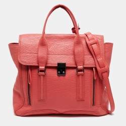 Pre Owned 3.1 Phillip Lim Coral Orange Leather Large Pashli Satchel