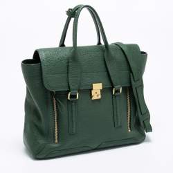 Pre Owned 3.1 Phillip Lim Olive Green Leather Large Pashli Satchel