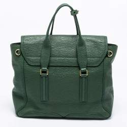 Pre Owned 3.1 Phillip Lim Olive Green Leather Large Pashli Satchel