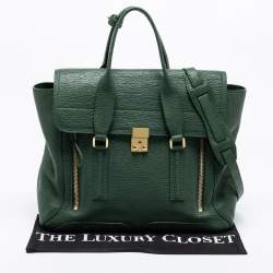 Pre Owned 3.1 Phillip Lim Olive Green Leather Large Pashli Satchel