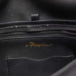 Pre Owned 3.1 Phillip Lim Beige/Black Python Embossed Leather And Leather Flap Clutch