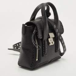 3.1 Phillip Lim Black Leather Mini Whipstitch Pashli Satchel