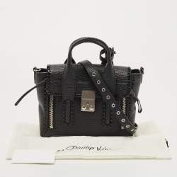 3.1 Phillip Lim Black Leather Mini Whipstitch Pashli Satchel