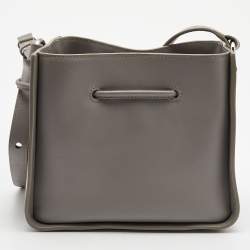 Pre Owned 3.1 Phillip Lim Grey Leather Mini Soleil Bucket Bag