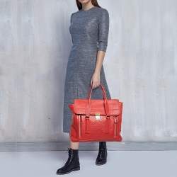 Pre Owned حقيبة ساتشل 3.1 فيليب باشلي جلد برتقالي كبيرة