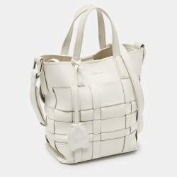 3.1 Phillip Lim Off White Woven Leather Mini Odita Lattice Bucket Bag