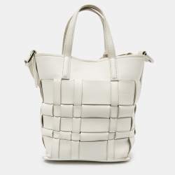 3.1 Phillip Lim Off White Woven Leather Mini Odita Lattice Bucket Bag