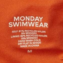 Pre Owned Monday Swimwear Orange Knit Brazil Thong M