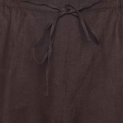 Pre Owned Marina Sport by Marina Rinaldi Brown Linen Wide Leg Trousers XXXL
