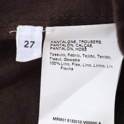 Pre Owned Marina Sport by Marina Rinaldi Brown Linen Wide Leg Trousers XXXL
