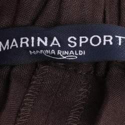 Pre Owned Marina Sport by Marina Rinaldi Brown Linen Wide Leg Trousers XXXL