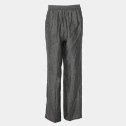 Pre Owned Elena Miro Grey Linen Regular Leg Pants XXL