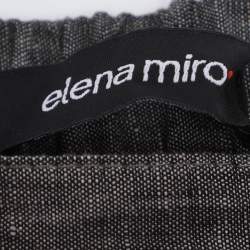 Pre Owned Elena Miro Grey Linen Regular Leg Pants XXL