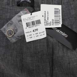Pre Owned Elena Miro Grey Linen Regular Leg Pants XXL