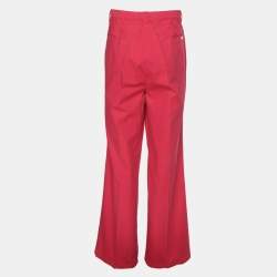 مملوكة مسبقًا Elena Miro Pink Stretch Cotton Wide Leg Trousers XXXL