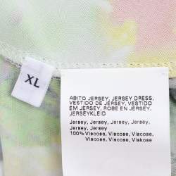 Pre Owned Marina Rinaldi Mulitcolor Printed Jersey Midi Dress XL