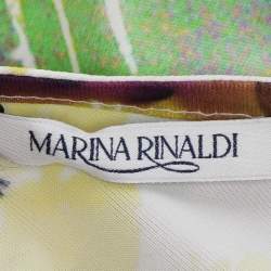 Pre Owned Marina Rinaldi Mulitcolor Printed Jersey Midi Dress XL