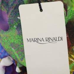 Pre Owned Marina Rinaldi Mulitcolor Printed Jersey Midi Dress XL
