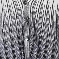 مملوكة مسبقًا كارديجان محبوك مرن بلون كريم/أسود مارينا رينالدي مقاس كبير