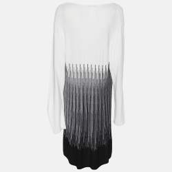 مملوكة مسبقًا كارديجان محبوك مرن بلون كريم/أسود مارينا رينالدي مقاس كبير