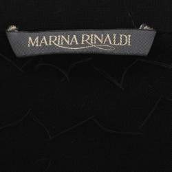 Pre Owned Marina Rinaldi Black Jersey Beads Embellished Tops XL