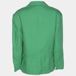 Pre Owned Basler Green Linen Blend Single Breasted Blazer XL