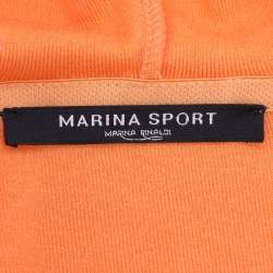 Pre Owned Marina Sport by Marina Rinaldi Orange Jersey Hoodie and Joggers Set L