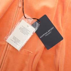 Pre Owned Marina Sport by Marina Rinaldi Orange Jersey Hoodie and Joggers Set L