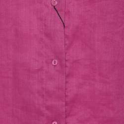 Pre Owned Elena Miro Pink Knit Fabric 3/4 Sleeve Shirt XL