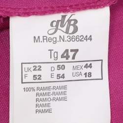 Pre Owned Elena Miro Pink Knit Fabric 3/4 Sleeve Shirt XL