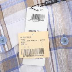 مملوكة مسبقًا Basler Multicolor Check Linen Long Sleeve Shirt XL
