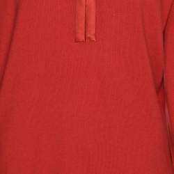 مملوكة مسبقًا سترة محبوكة مطاطة حمراء بأكمام طويلة باسلر مقاس كبير جدًا