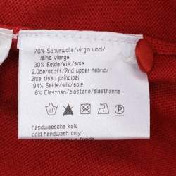 مملوكة مسبقًا سترة محبوكة مطاطة حمراء بأكمام طويلة باسلر مقاس كبير جدًا