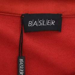 مملوكة مسبقًا سترة محبوكة مطاطة حمراء بأكمام طويلة باسلر مقاس كبير جدًا