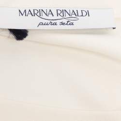 Pre Owned Marina Rinaldi Cream Crepe Sweater L