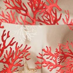 Pre Owned Basler Orange/Beige Coral Print Jersey Midi Skirt XL