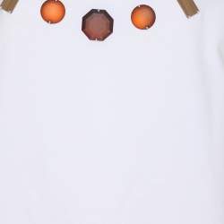 مملوكة مسبقًا Marina Sport by Marina Rinaldi White Jersey Embellished T-Shirt L
