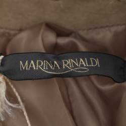 Pre Owned Marina Rinaldi Beige Suede Long Jacket L