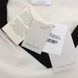 مملوكة مسبقًا سترة برقبة على شكل V بتقليم متباين من جيرسي بلون كريمي مارينا رينالدي مقاس كبير